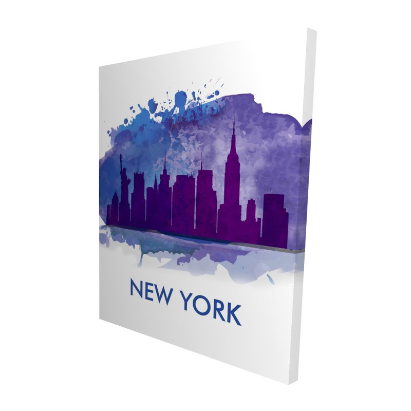 Silhouette bleue de New York - toile de salon