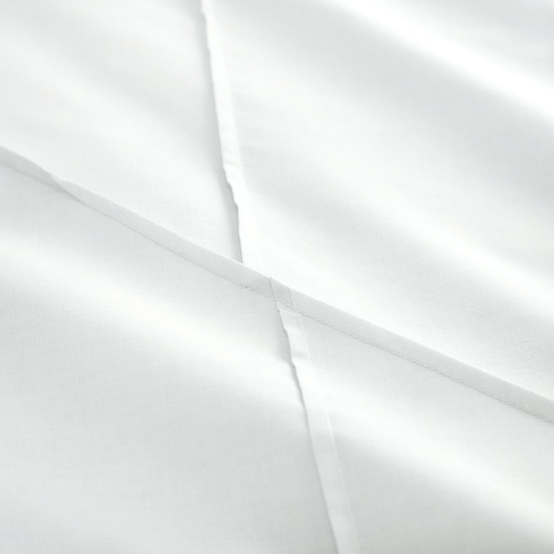 Abana Polyester Solid Colour Duvet Cover Set with Pillowcases, White, Single Duvet Cover - 1 Standard Pillowcase