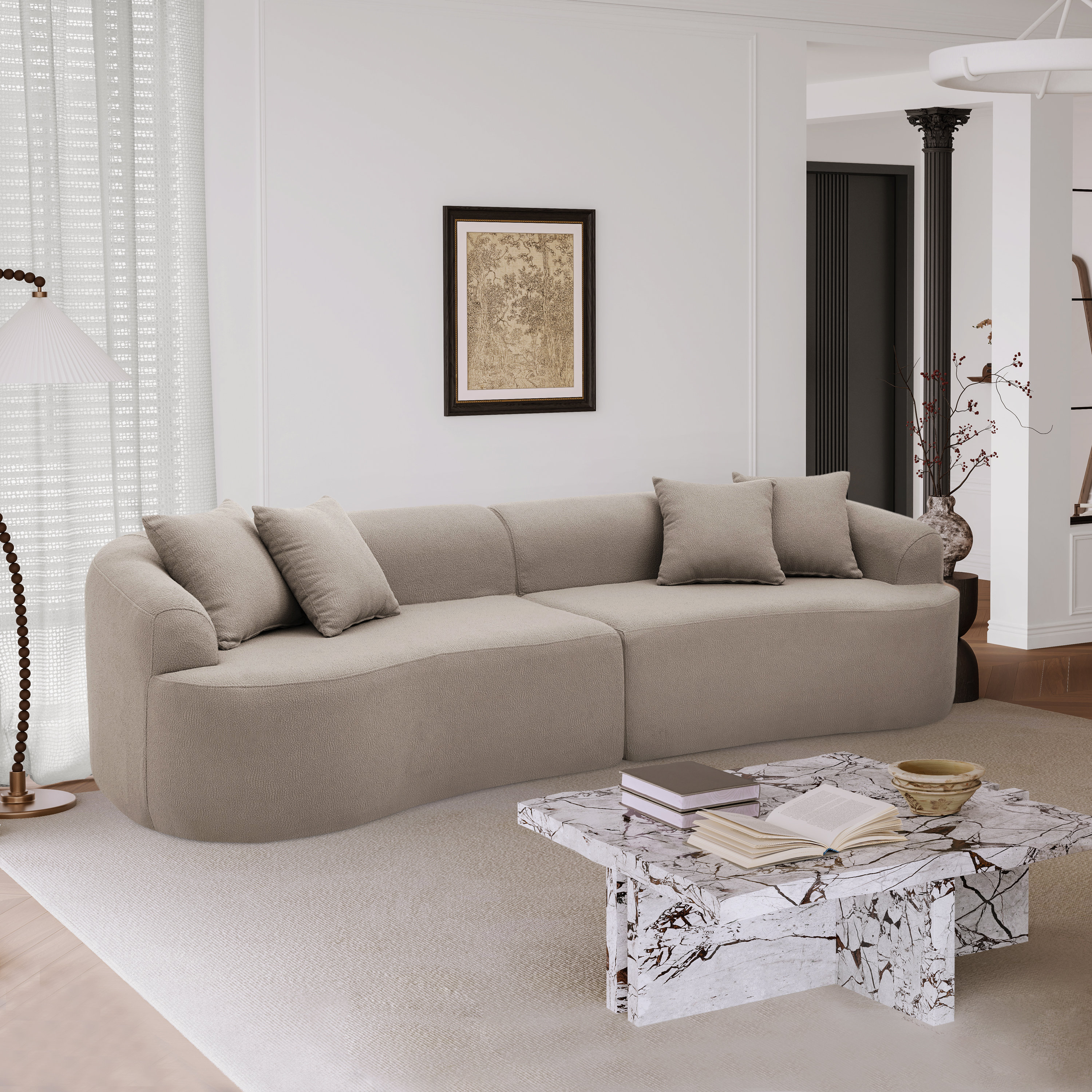 Wrought Studio™ 2-piece Curved Symmetrical Modular Sofa, Full Foam ...