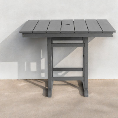Folding Patio Tables, Hdpe 37.8 Inch Modern Gray For Outdoor Dining