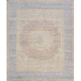 Oushak Rust/L. Blue Wool Area Rug