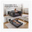 Canapé-lit modulable pliable en tissu Castle, dimensions : 170 cm (L) x 125 cm (P) x 68 cm (H).