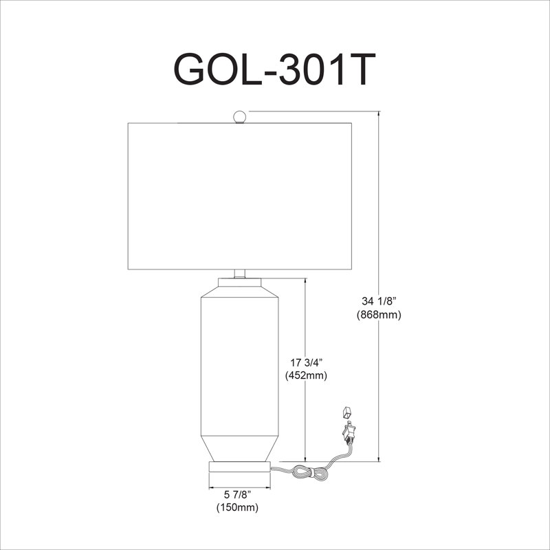 Lampe de table blanche de 34 po Wantagh