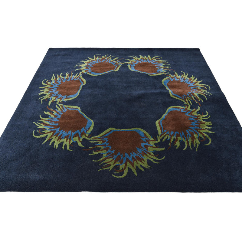 Tapis carré bleu marine Otto