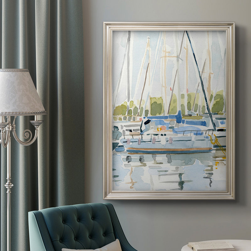 By The Bay II - Toile encadrée de qualité supérieure - prête à être accrochée, L 29 po x H 41 po