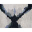 Hand Knotted Wool Geometric Area Rug in Ivory/Dark Blue-795146924