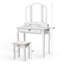 Ensemble de coiffeuse avec tabouret et miroir Konecczny-29206480