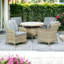 WENTWORTH 4 Seater Round Imperial Dining Set (1 x 110cm Table & 4 x Chairs inc Cushions)