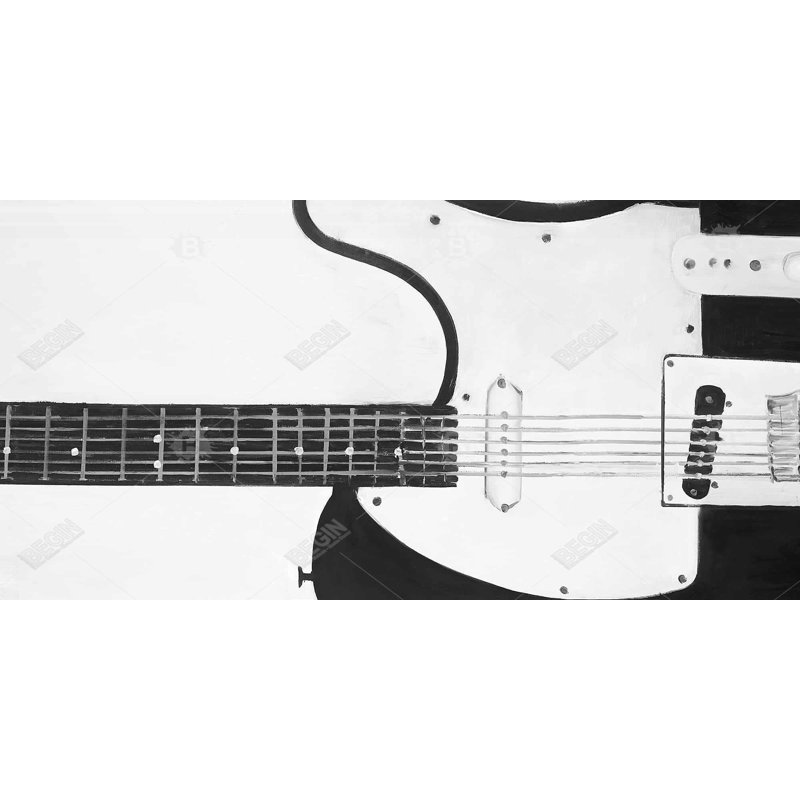 Black rock guitar - 15.75"x31.50" Desk mat