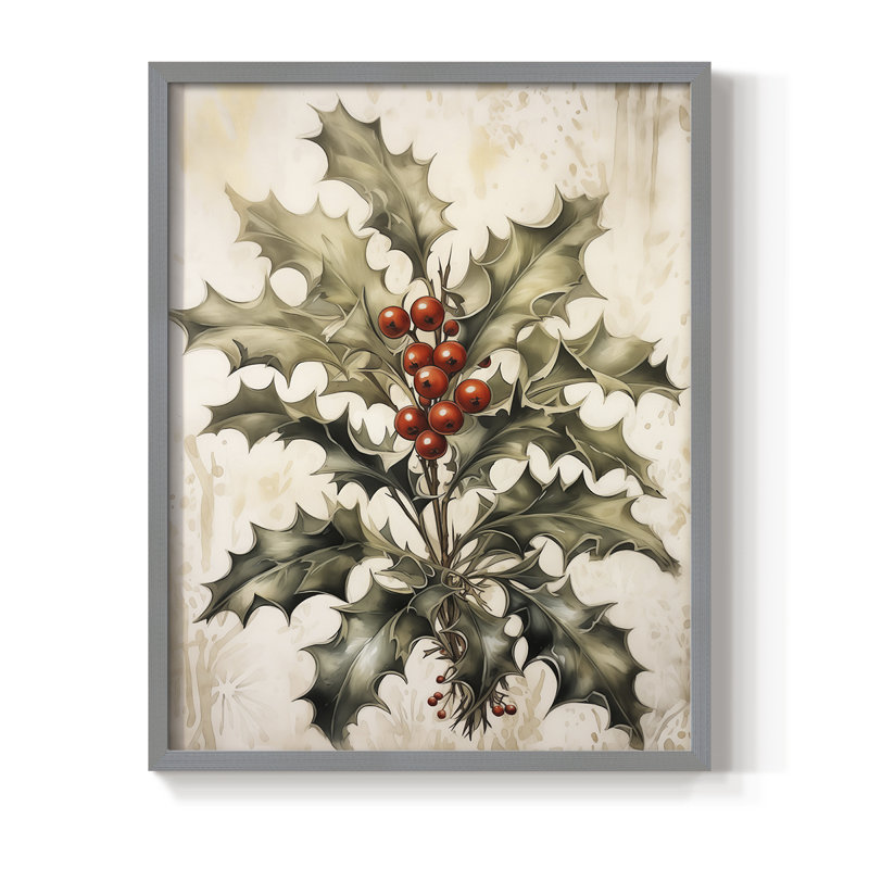 «Christmas Holiday Art» DCL XXXV, reproduction d'art encadrée - bois massif, H 21 po x l 17 po, Gris