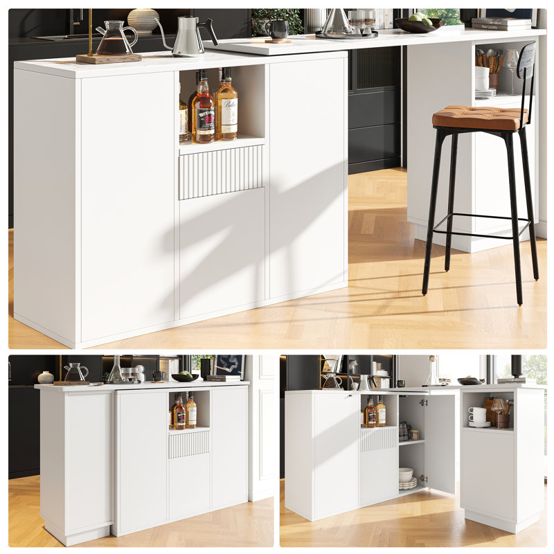 198.5cm Bar Cabinet, White
