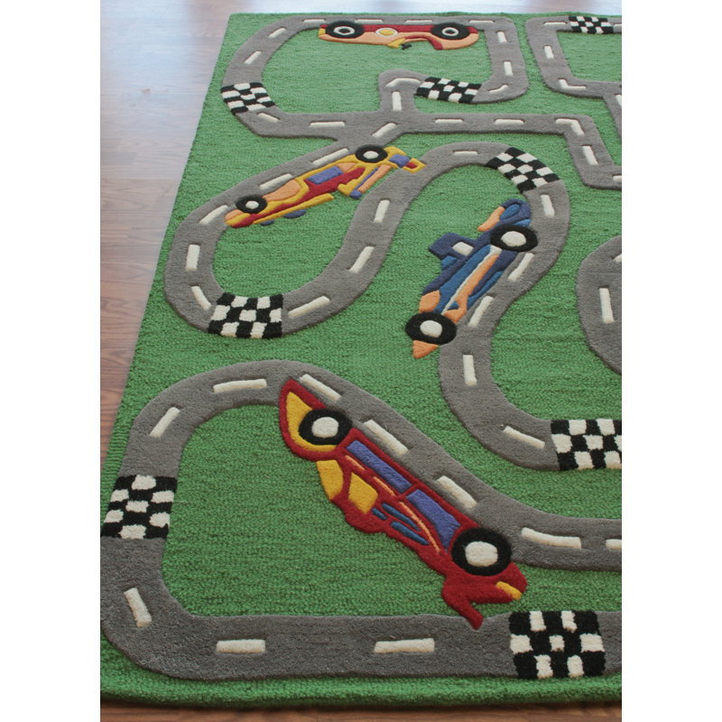 Doursounian Race Track Kids Rug, Rectangle 3'7.2'' x 5'6''