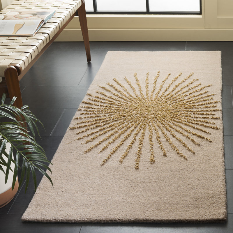 Amier Hand Tufted Wool, Viscose, And Cotton With Latex Abstract Rug, Runner 2'6" x 6'