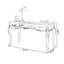 Bureau rectangulaire en bois massif avec 3 tiroirs-1974250437