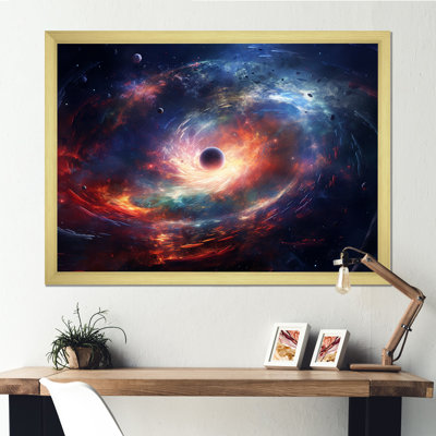 Pink And Orange Nebula Vortex I - Space Planet Wall Art
