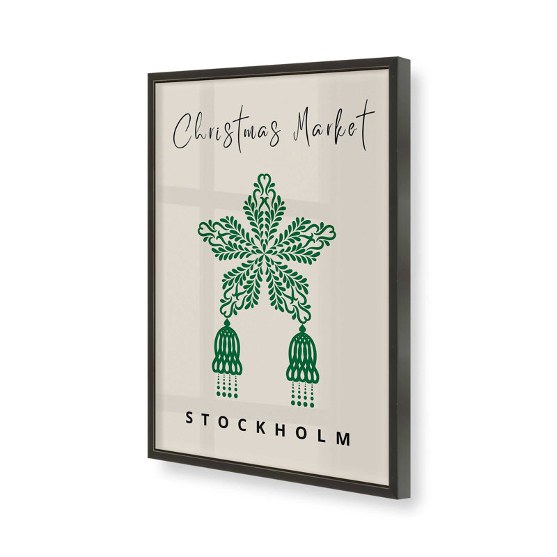 Affiche de marché de Noël I, impression, Cadre photo noir satiné, H 37 po x l 25 po x P 1,25 po