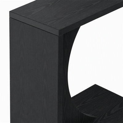 C-Shaped End Table, Wood Side Table Nightstand
