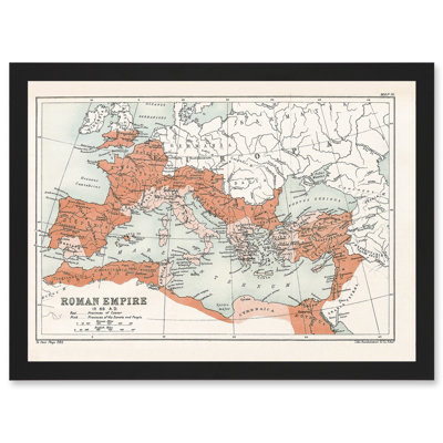 Map Antique Bartholemew Rome Roman Empire Mediterranean - Print