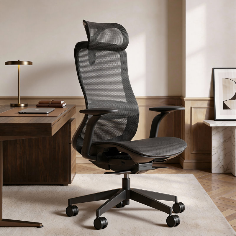Ergonomic Mesh Task Chair, Adjustable Office Chair with 2D Headrest & 3D Armrest, Home Office Desk Chair with Lumbar Support, Recline Function