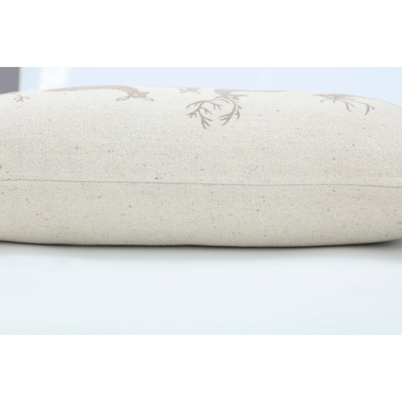 Natural Cotton Woodland Reindeer Lumbar Throw Pillow