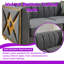 Ensemble de canapé chesterfield en velours capitonné avec 2 coussins et 2 coussins-1388065270