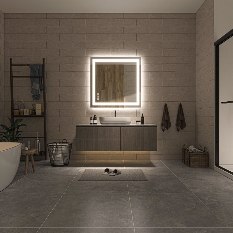 Ulrika Flat LED Mirror, Square, 36" x 36"