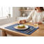 Ensemble de table imitation suède 30 x 45 cm, couleur denim foncé, facile à nettoyer, imperméable, en vinyle PVC, pour la salle à manger et la cuisine.