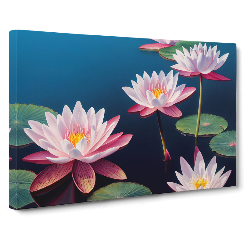 Cosmopolitan Water Lily Flowers - Wrapped Canvas, 35cm H x 50cm W x 3cm D