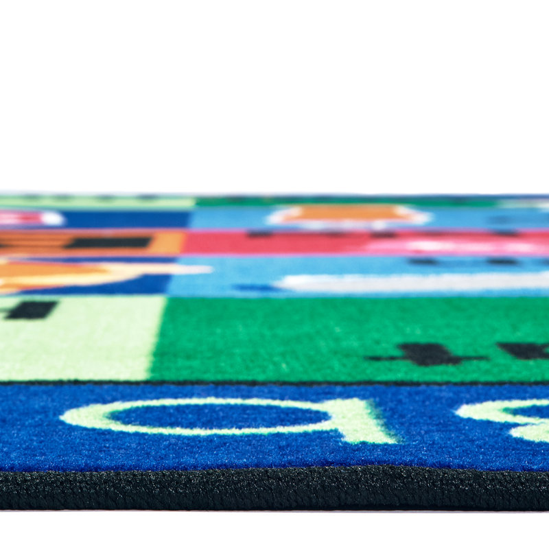 Tapis bleu / rouge touffeté Premium Collection, Rectangle 8 pi 4 po x 13 pi 4 po