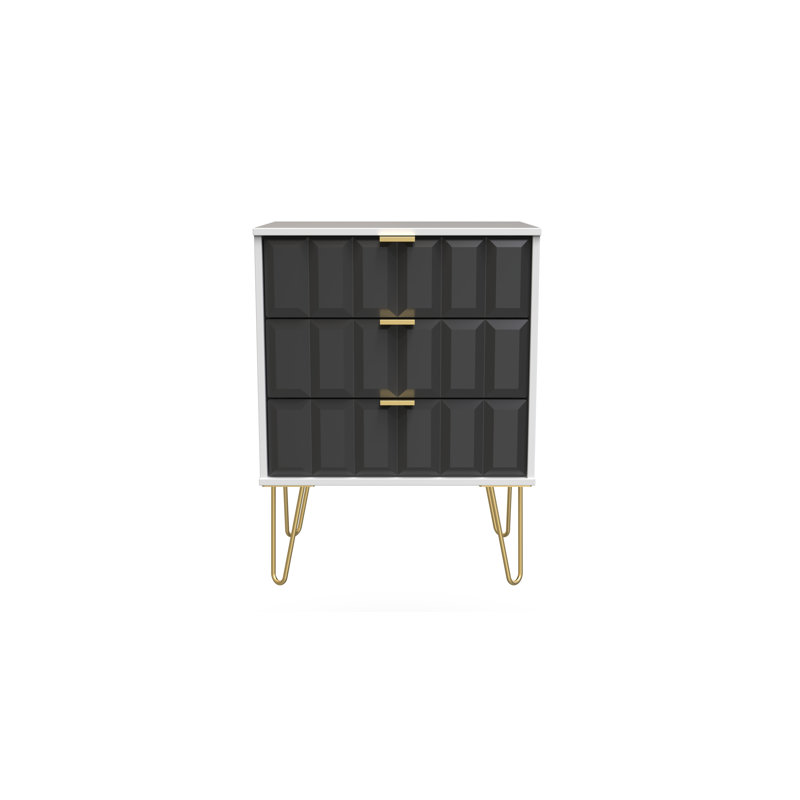 Allem 3 Drawer Chest (Ready Assembled), Graphite/White