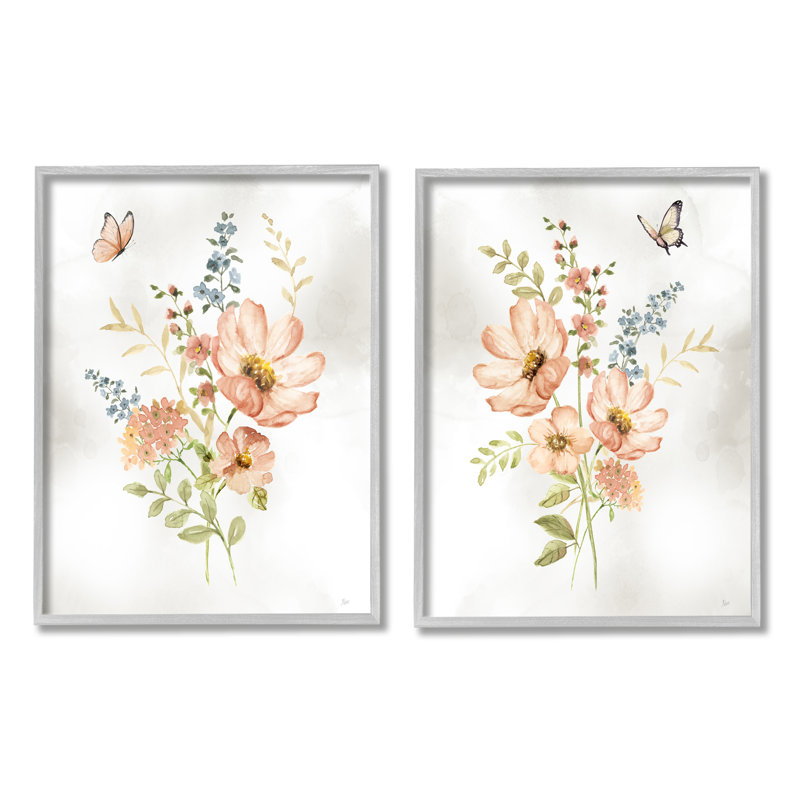 «Soft Soft Spring Flowers», ensemble de 2 giclées encadrées par Nan, Estampe numérique Farmhouse