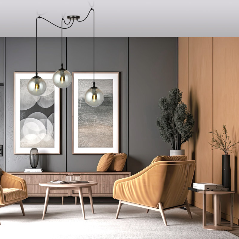 Garnes 3 - Light Sphere Pendant, Graphite