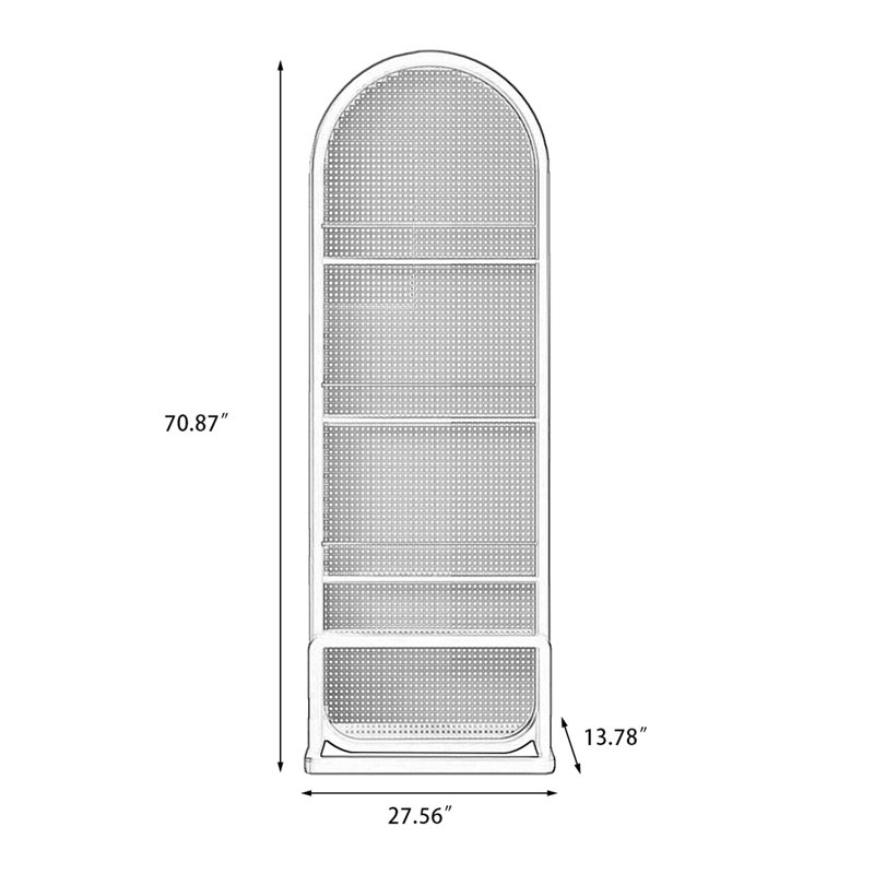 1 panneau de séparation en bois massif noisette + rotin, H 70,87 po x l 27,56 po x P 13,78 po