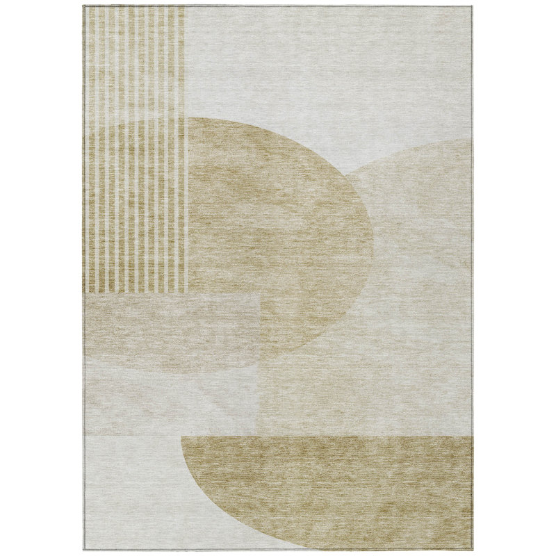 Tapis intérieur lavable beige et ivoire 3 pi x 5 pi