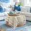 Petite housse de table boho carrée, lin printemps pour table basse ronde, housse de table de chevet, dessus de housse de couloir de commode, décor maison de campagne rustique d'été