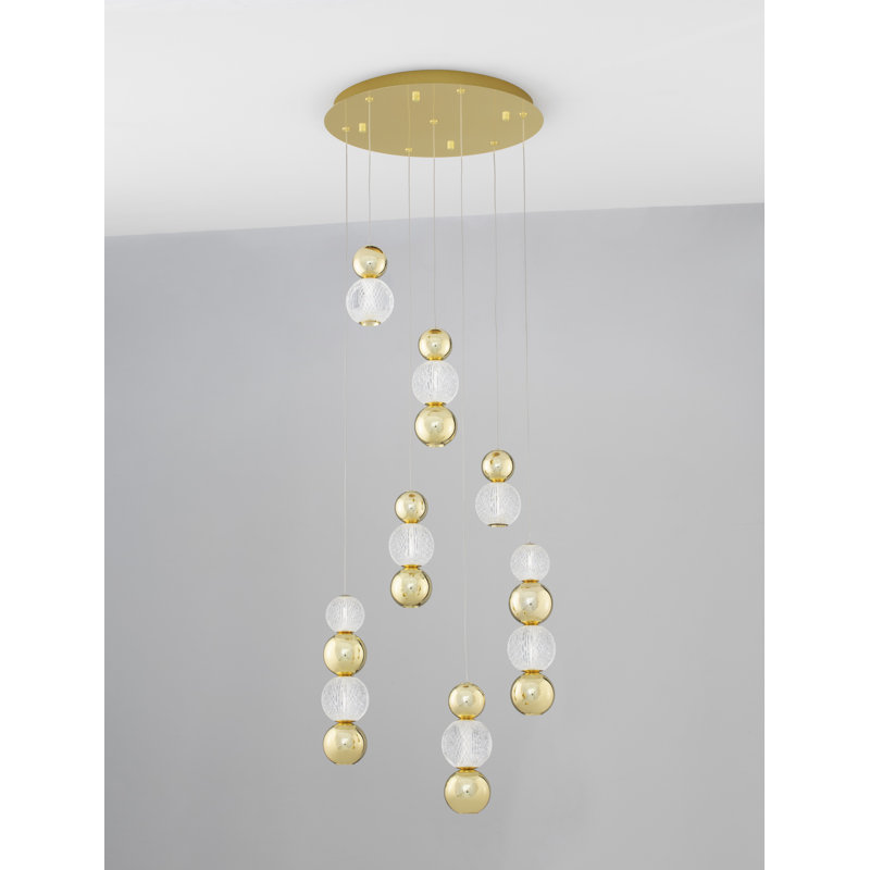 9 - Light Gold LED Cluster Pendant