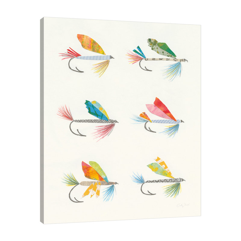 «Angling In The Stream Lures», toile tendue par Courtney Prahl, H 15 po x l 12 po x P 1,5 po
