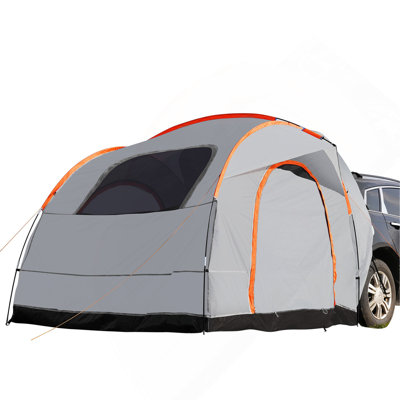 Tente de camping pour VUS, accessoire de tente de VUS de 8 à 8 pi pour camping avec couche de pluie et sac de transport, tente de camion double couche PU2000mm, pouvant accueillir 6 à 8 personnes, tente arrière pour hayon Van Hatch