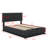 Upholstered Platform Bed With One Large Drawer In The Footboard And Drawer On Each Side-1029025596