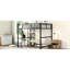 Lit mezzanine double noir avec bureau intégré et rangement - Fabrication en métal pour un support stable