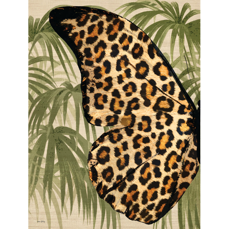 «Leopard Tropical Butterfly I» par Amber Sterling, Papier blanc avec une seule photo encadrée, Pas de tapis