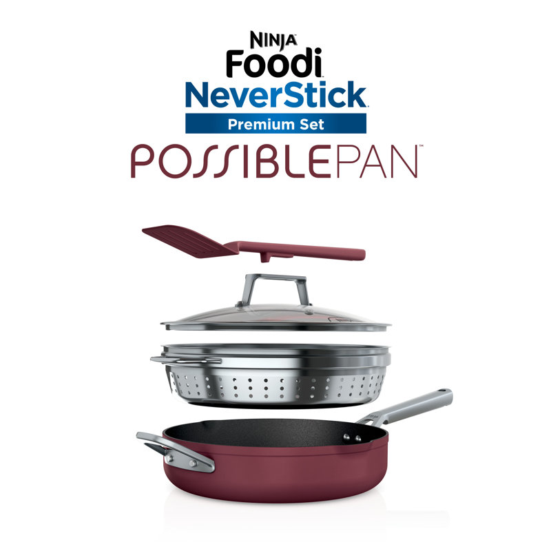 Cherry Tart Non-Stick Aluminum Frying Pan with Steamer Basket