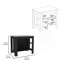Îlot de cuisine, table de cuisine H 35 po, quatre pieds, trois tablettes de rangement ouvertes-577833703