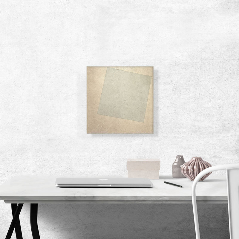 Impression sur toile tendue, "Composition sur blanc" par Kazim Malevich, H 18 po x l 18 po x P 0,75 po