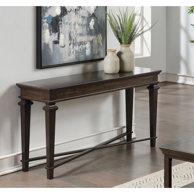 Table de salon - Finition du support de console rectangulaire traditionnel en bois