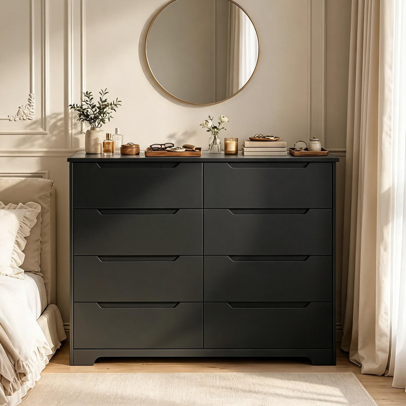 47.2 "W 8-Drawer  Double Dresser, Black