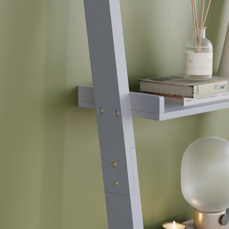 Ogilvie 56cm W Ladder Bookcase, Grey, 154cm H