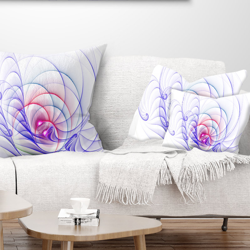 3D bleu surréel - coussin abstrait imprimé, 12 po x 20 po, Coussin lombaire