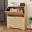 Armoire de rangement pour chaussures 16 paires, unité de rangement pour chaussures avec 2 tiroirs rabattables Boho