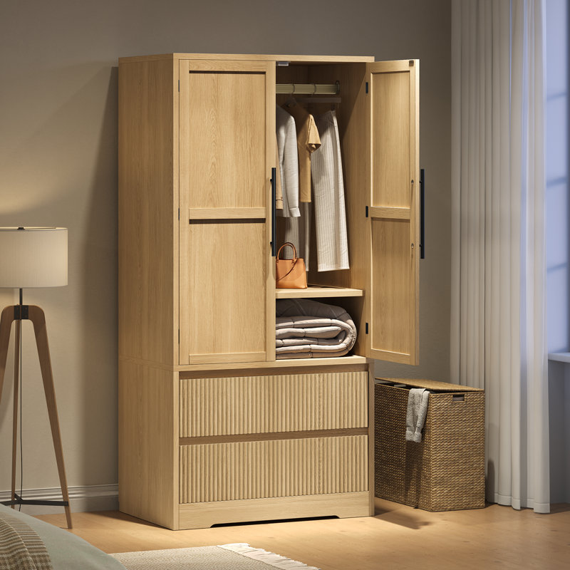 Armoire autoportante de 66 po de hauteur avec tringle et tablettes suspendues